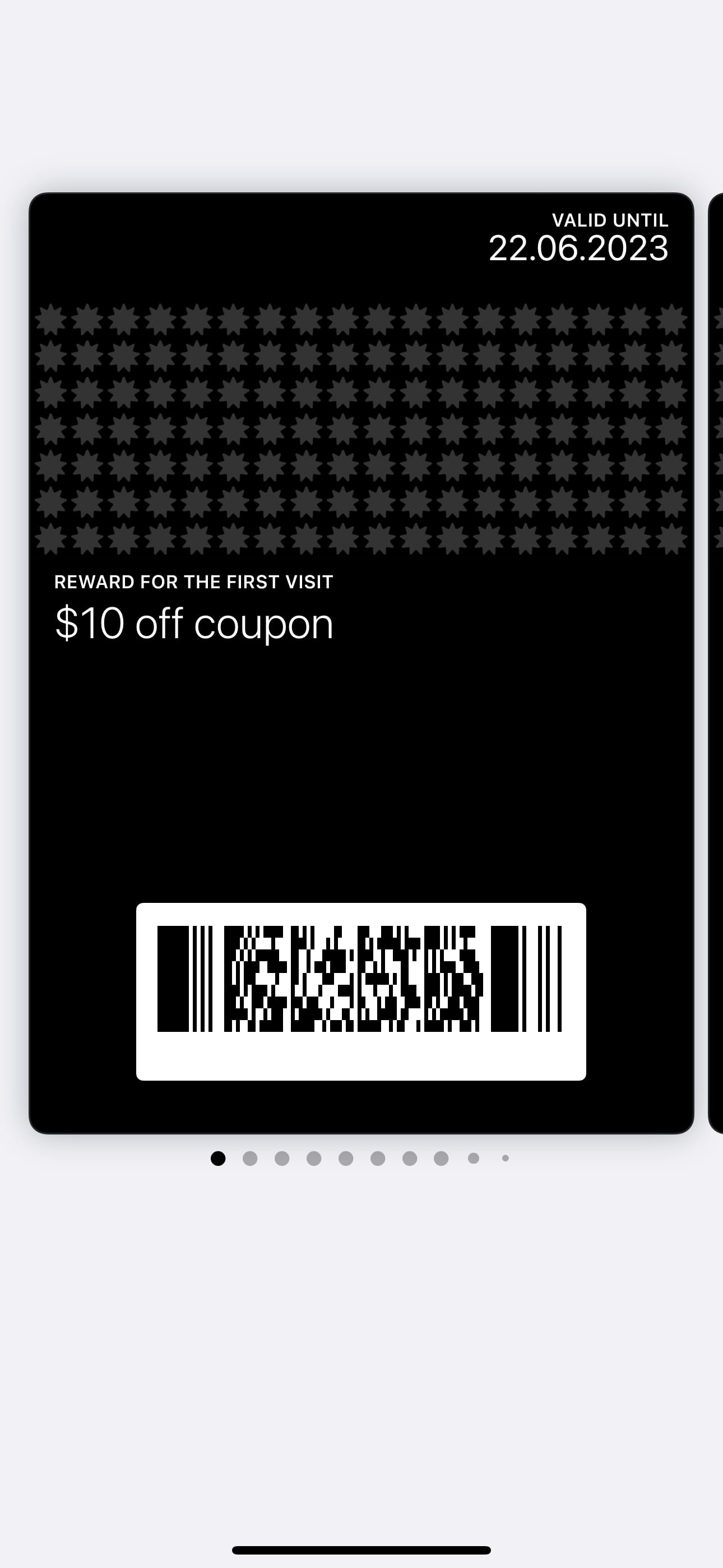 Coupon card example